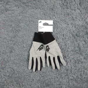Nike Club Fleece Gloves Mens M Gray Lined Fleece Swoosh Logo Activewear NWT